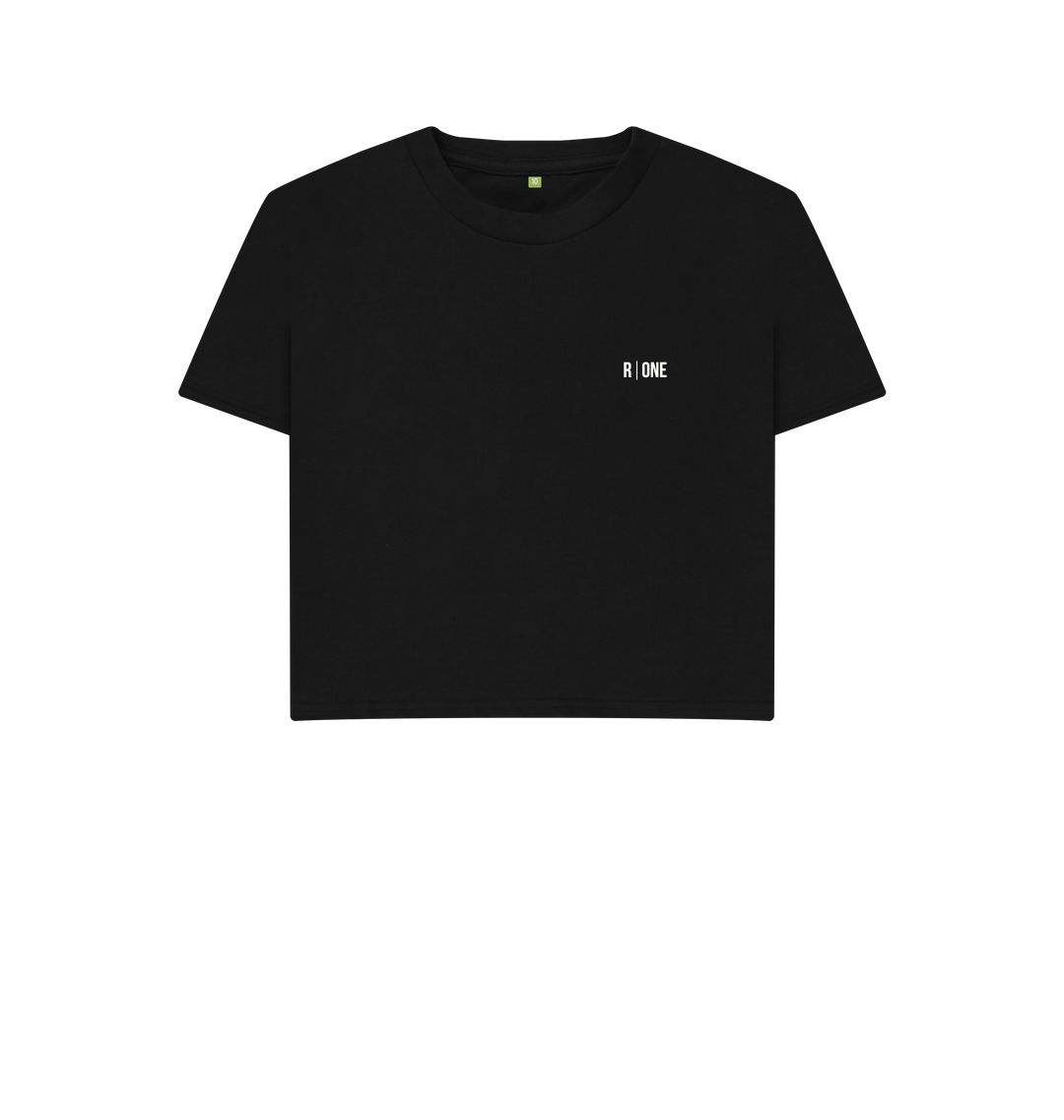 Black B-Relaxed Crop T-shirt Black