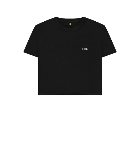 Black B-Relaxed Crop T-shirt Black